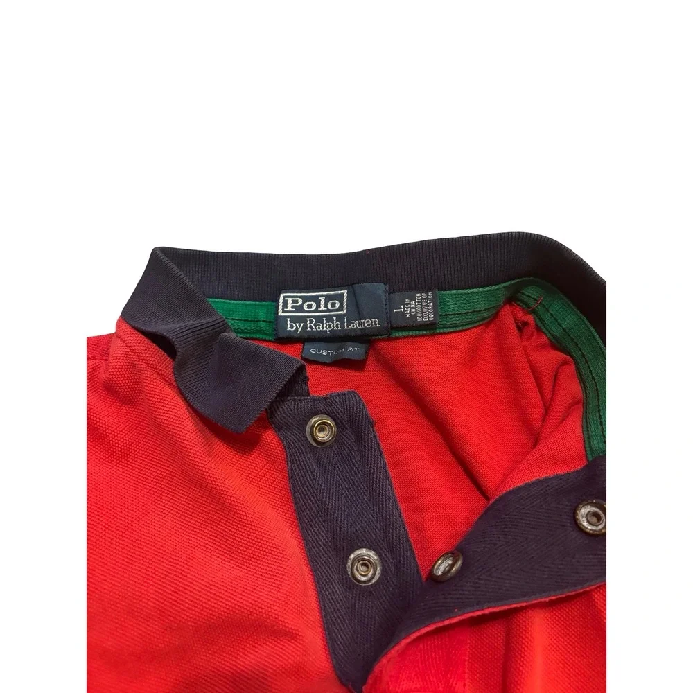 Polo Ralph Lauren Mens Red Polo Shirt Indian Canoe Kayak Club Patch Large